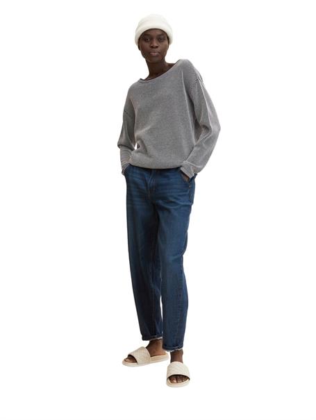 Loose Fit Strickpullover aus Baumwolle navy bubble structure