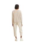 Loose Fit Strickpullover aus Bio-Baumwolle beige bubble structure