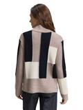 Loose Fit Strickpullover mit Colour Blocking taupe structured colorblock