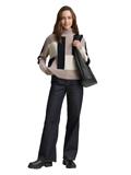 Loose Fit Strickpullover mit Colour Blocking taupe structured colorblock