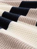 Loose Fit Strickpullover mit Colour Blocking taupe structured colorblock