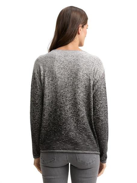 Loose Fit Strickpullover mit Farbverlauf black grey degrade design