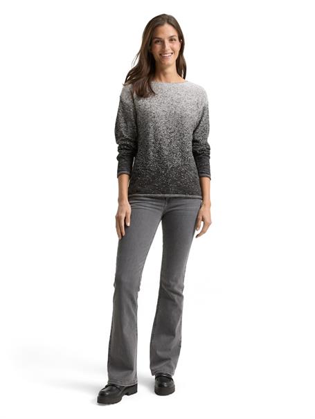 Loose Fit Strickpullover mit Farbverlauf black grey degrade design