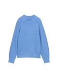 Loose Fit Strickpullover mit Stehkragen light blue knit structure