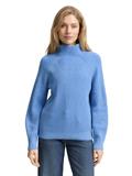 Loose Fit Strickpullover mit Stehkragen light blue knit structure