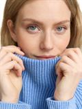 Loose Fit Strickpullover mit Stehkragen light blue knit structure