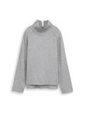 Loose Fit Strickpullover mit Stehkragen medium silver grey melange