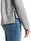 Loose Fit Strickpullover mit Stehkragen medium silver grey melange