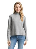 Loose Fit Strickpullover mit Stehkragen medium silver grey melange