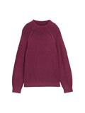 Loose Fit Strickpullover mit Stehkragen red rib structure