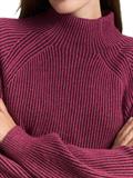 Loose Fit Strickpullover mit Stehkragen red rib structure