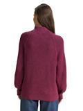 Loose Fit Strickpullover mit Stehkragen red rib structure