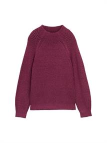 Loose Fit Strickpullover mit Stehkragen red rib structure