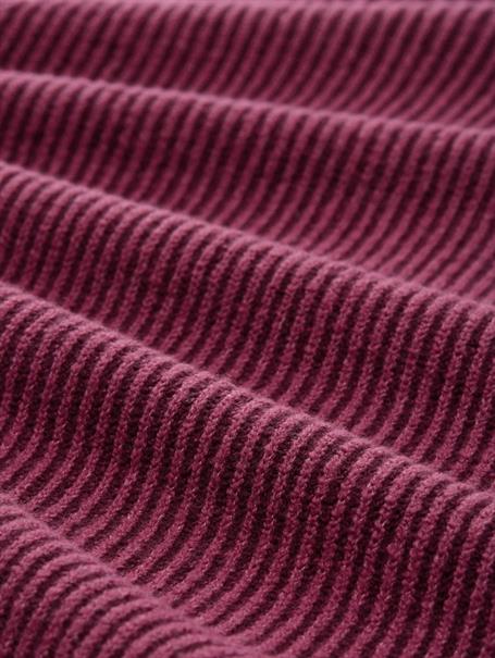 Loose Fit Strickpullover mit Stehkragen red rib structure