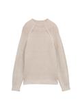 Loose Fit Strickpullover mit Stehkragen soft taupe rib structure