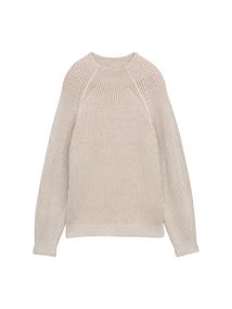 Loose Fit Strickpullover mit Stehkragen soft taupe rib structure