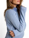Loose Fit Strickpullover mit Wollanteil fern blue structure