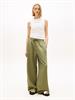 Loose Linen Blend Drawstring Trousers bay leaf