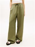 Loose Linen Blend Drawstring Trousers bay leaf