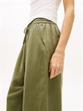 Loose Linen Blend Drawstring Trousers bay leaf