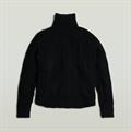 Loose turtle knit wmn dk black