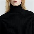Loose turtle knit wmn dk black