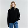 Loose turtle knit wmn dk black