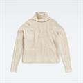 Loose turtle knit wmn eggnog