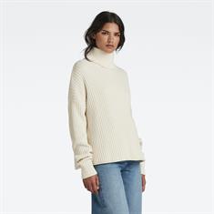 Loose turtle knit wmn eggnog