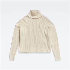 Loose turtle knit wmn eggnog