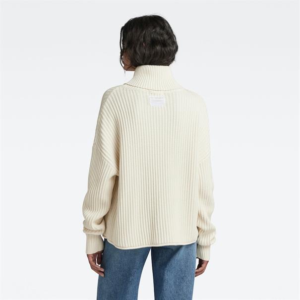 Loose turtle knit wmn eggnog