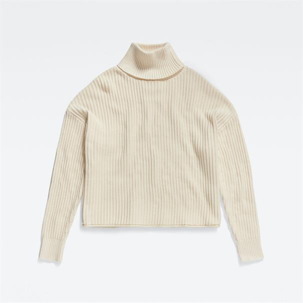 Loose turtle knit wmn eggnog