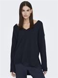 LSUKAYLA WOOL L/S V-NECK PULLOVER KNT night sky