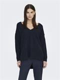 LSUKAYLA WOOL L/S V-NECK PULLOVER KNT night sky