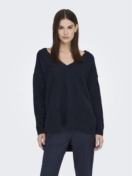 LSUKAYLA WOOL L/S V-NECK PULLOVER KNT night sky