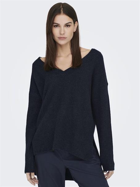 LSUKAYLA WOOL L/S V-NECK PULLOVER KNT night sky