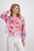 Luftige Bluse pink gemustert