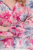 Luftige Bluse pink gemustert