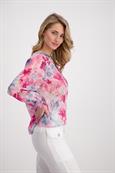 Luftige Bluse pink gemustert