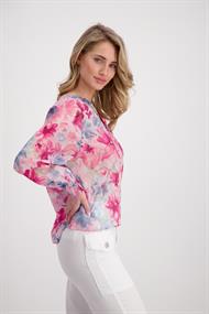 Luftige Bluse pink gemustert