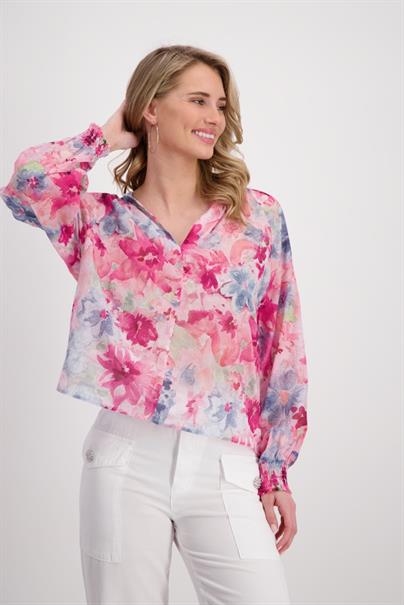 Luftige Bluse pink gemustert