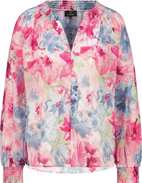 Luftige Bluse pink gemustert
