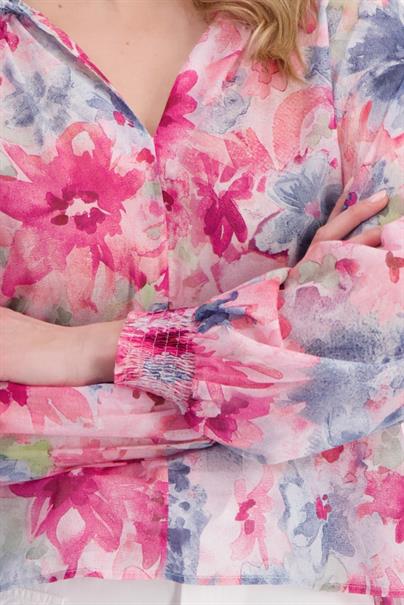 Luftige Bluse pink gemustert