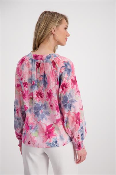Luftige Bluse pink gemustert