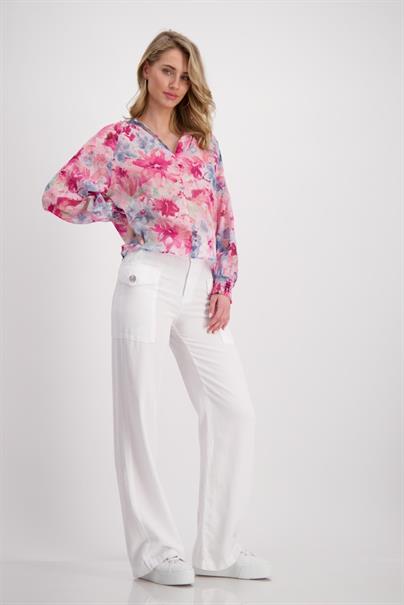 Luftige Bluse pink gemustert