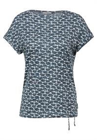 Luftiges T-Shirt mit Print dark petrol blue