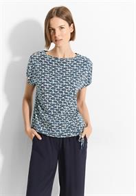 Luftiges T-Shirt mit Print dark petrol blue