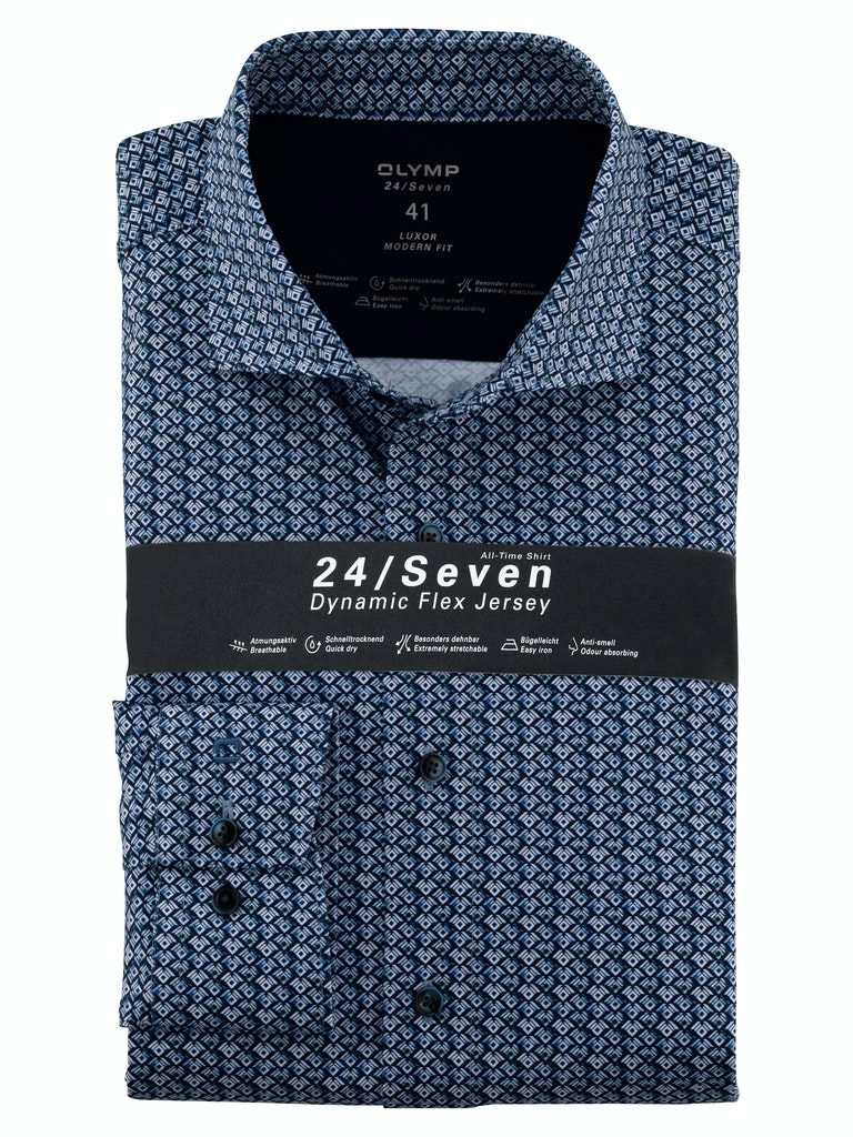 Olymp Herren Hemd 122284 Bleu - t shirt mit kragen