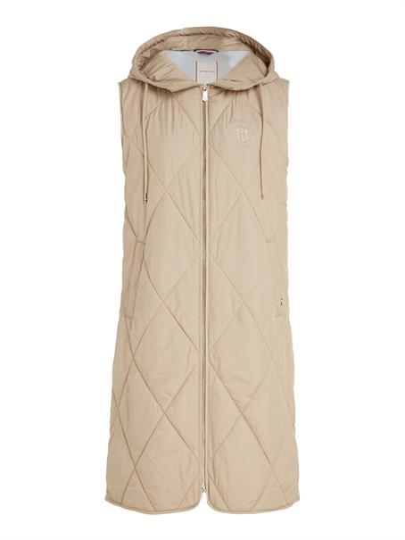 LW SORONA QUILTED LONG VEST beige