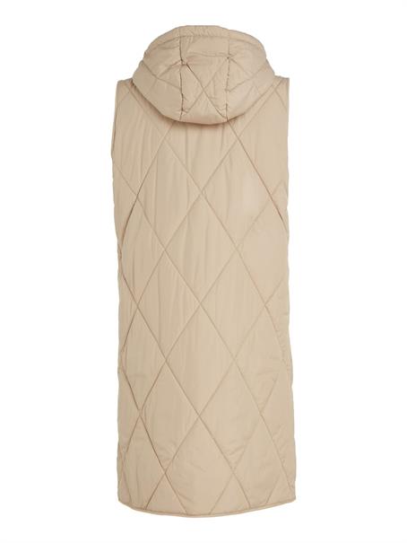 LW SORONA QUILTED LONG VEST beige